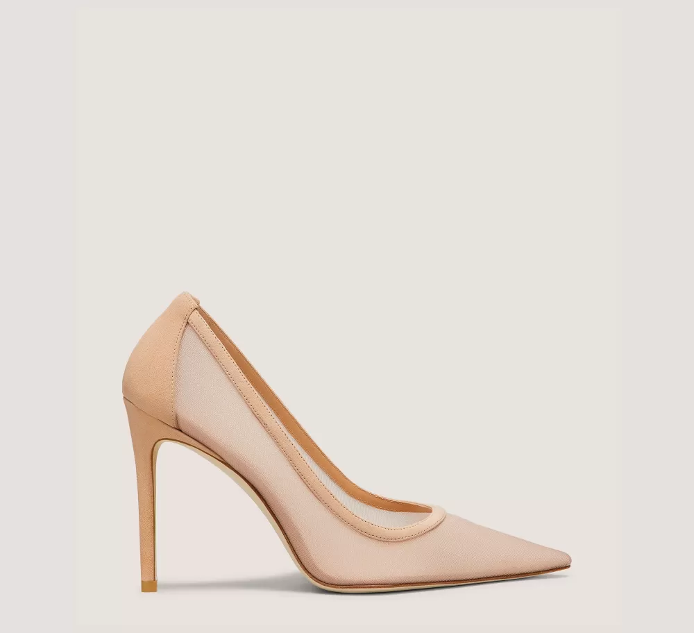 Stuart Weitzman The SW Icons Collection-CHANGE LOCATION Mesh & Suede/Ginger