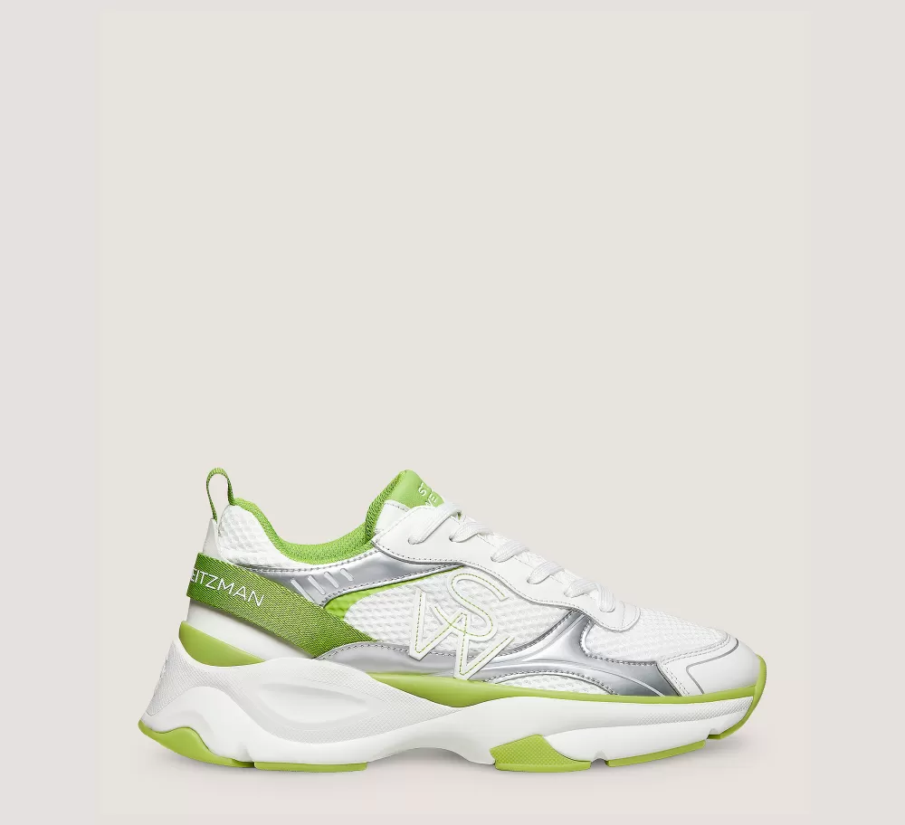 Stuart Weitzman The SW Exclusives Collection | Sneakers-CHANGE LOCATION Calf leather & mesh/White & Light Green