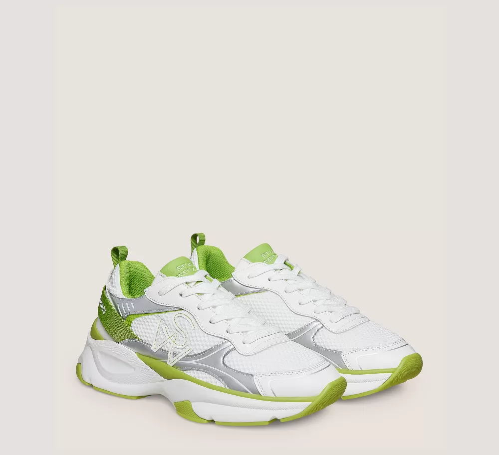 Stuart Weitzman The SW Exclusives Collection | Sneakers-CHANGE LOCATION Calf leather & mesh/White & Light Green