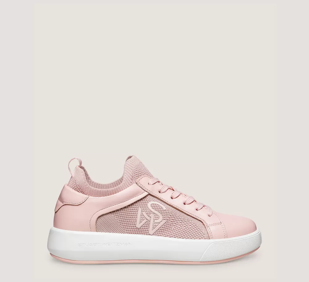 Stuart Weitzman The SW Exclusives Collection | Sneakers-CHANGE LOCATION Leather & knit fabric/Pink