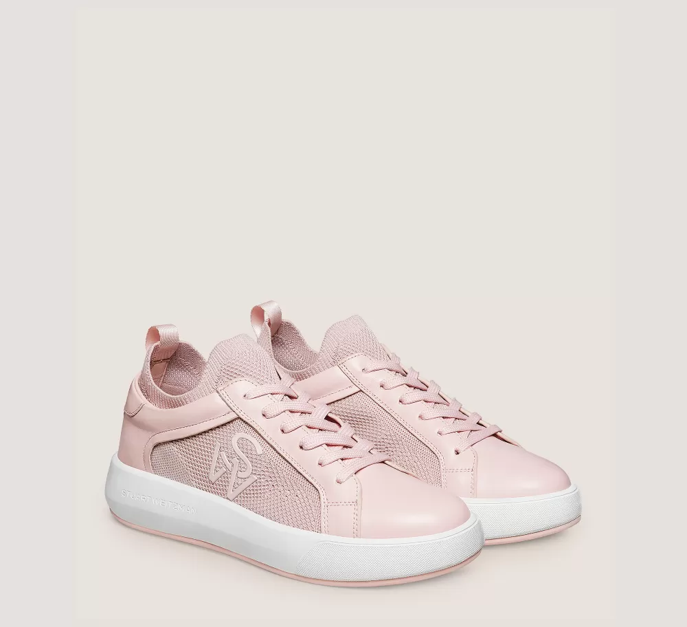 Stuart Weitzman The SW Exclusives Collection | Sneakers-CHANGE LOCATION Leather & knit fabric/Pink