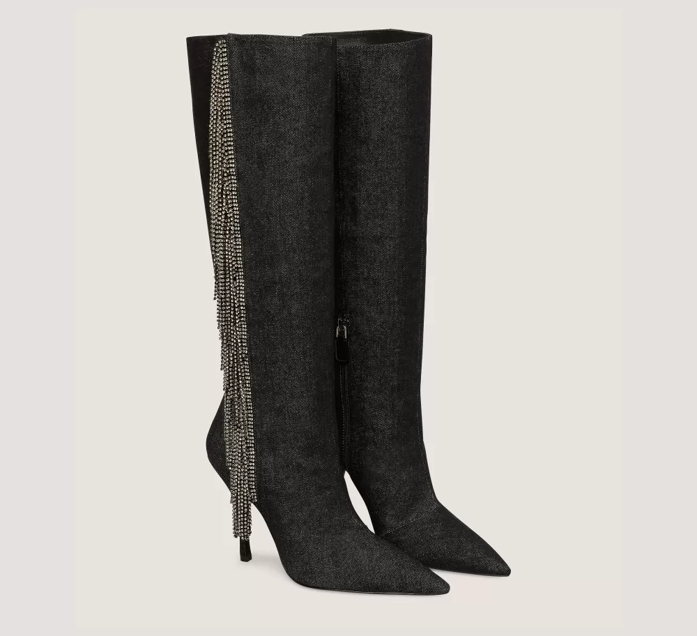 Stuart Weitzman The SW Exclusives Collection | The Occasion Edit-CHANGE LOCATION Vintage denim & crystal/Black & Black Diamond