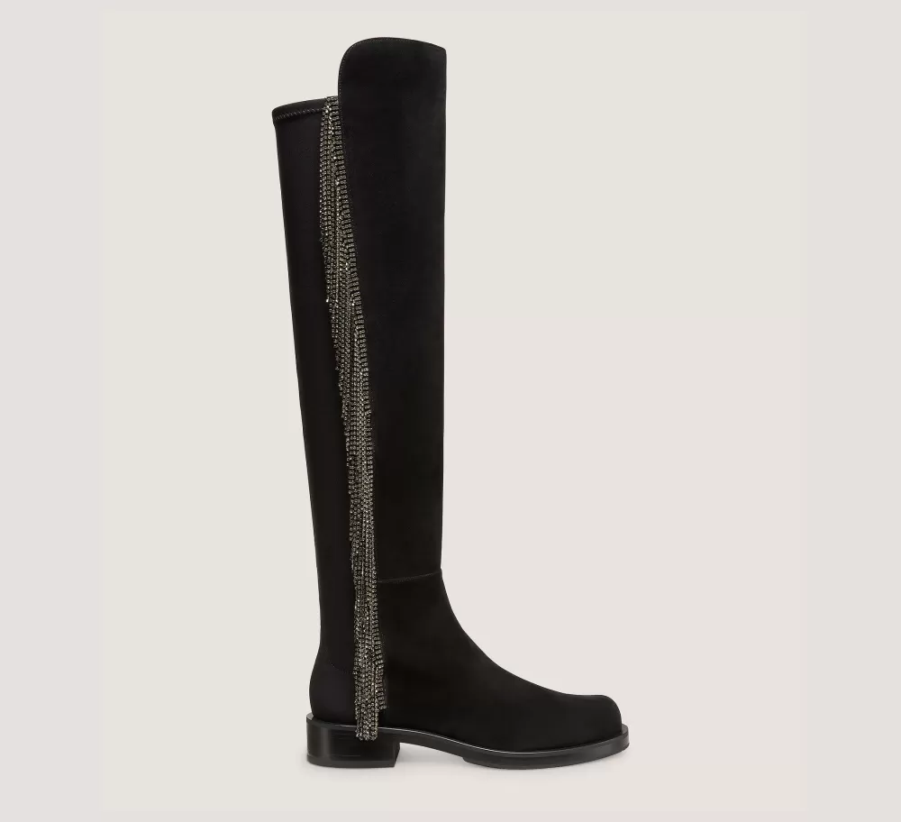 Stuart Weitzman The SW Exclusives Collection | Boots & Booties-CHANGE LOCATION Suede & crystal/Black & Black Diamond