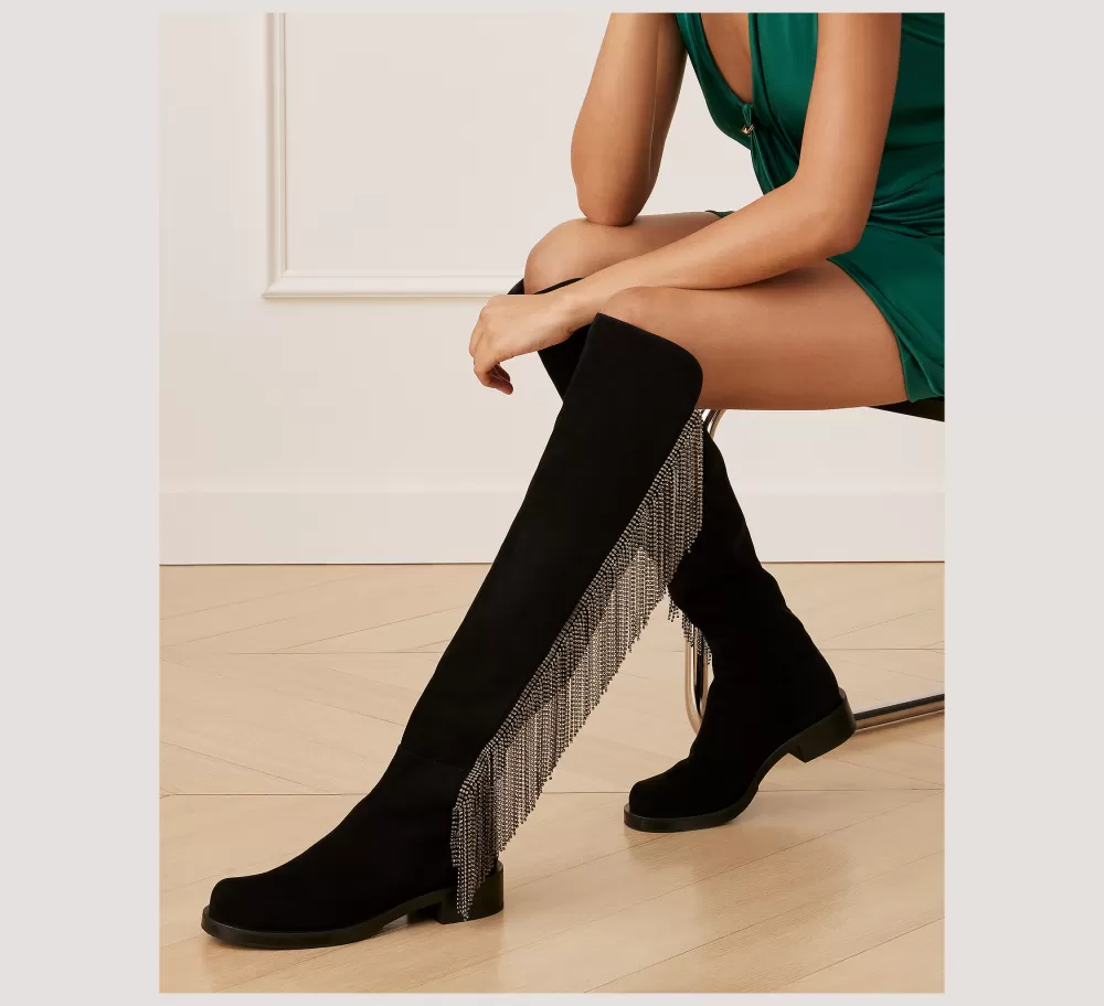 Stuart Weitzman The SW Exclusives Collection | Boots & Booties-CHANGE LOCATION Suede & crystal/Black & Black Diamond