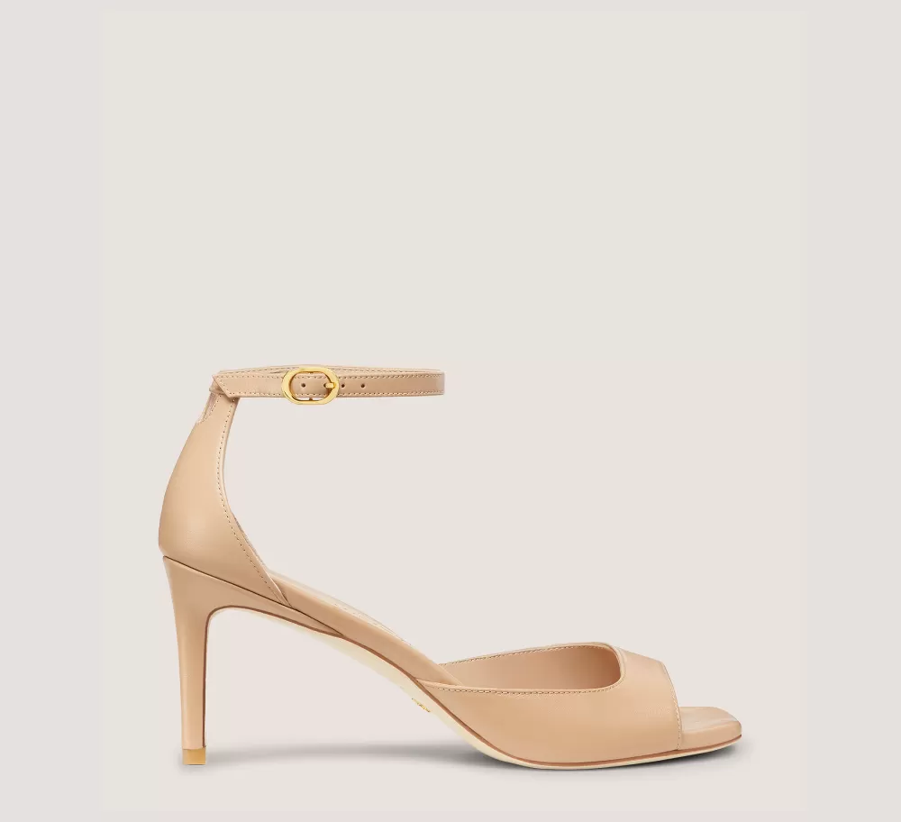 Stuart Weitzman The Nudist Collection | Mid Heel Sandals-CHANGE LOCATION Smooth Leather/Adobe Beige