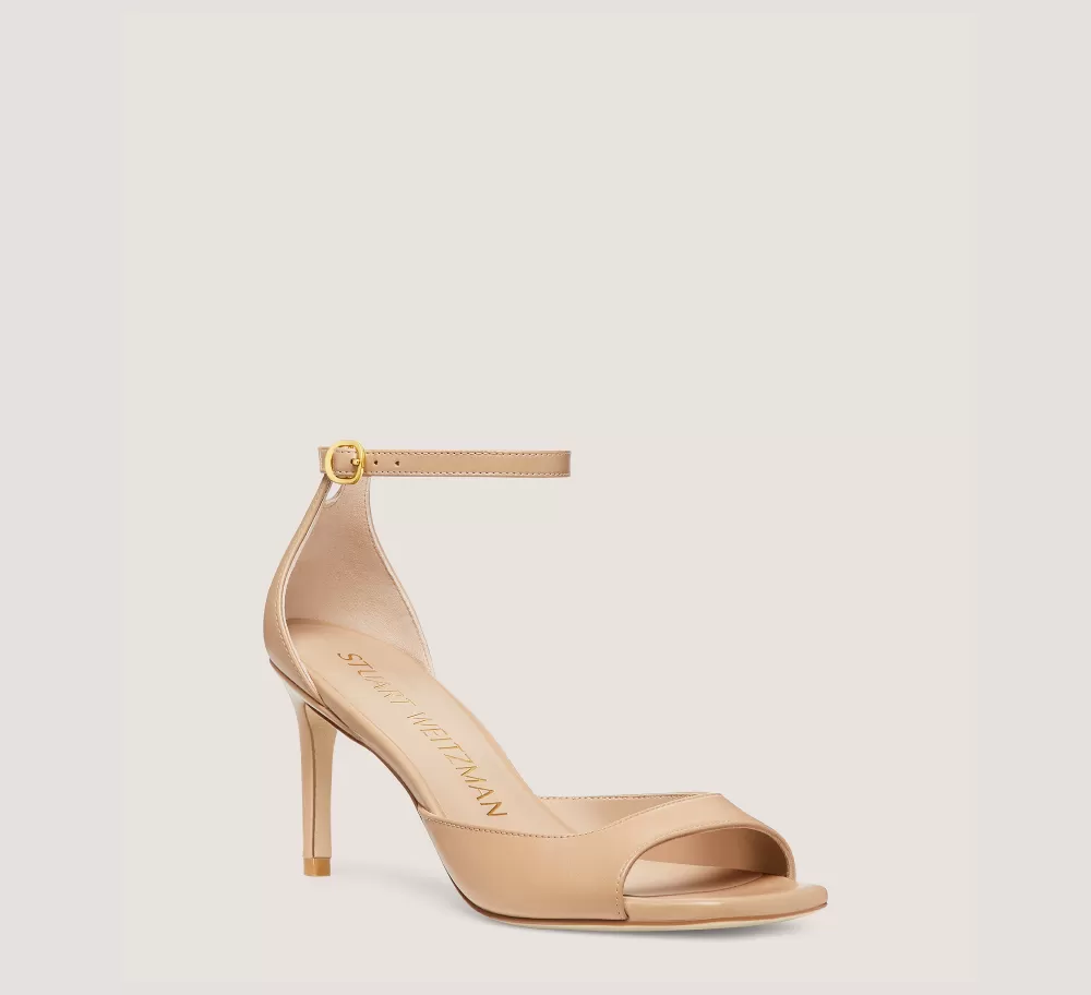 Stuart Weitzman The Nudist Collection | Mid Heel Sandals-CHANGE LOCATION Smooth Leather/Adobe Beige