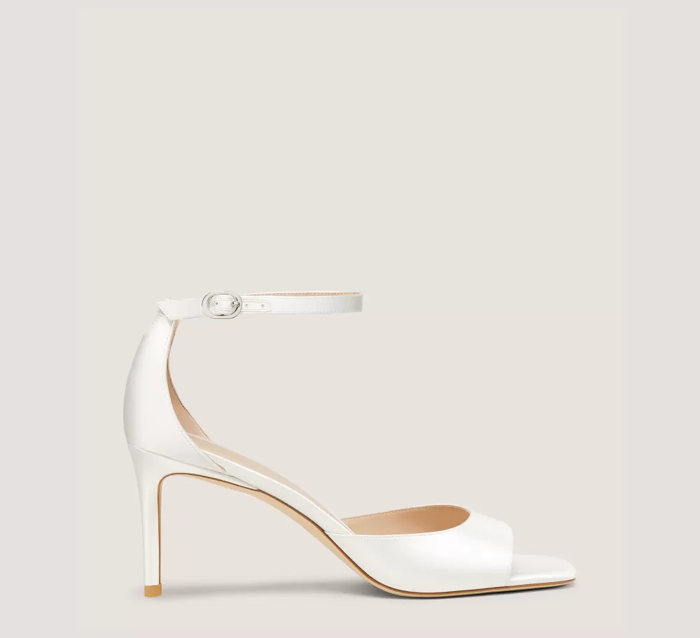 Stuart Weitzman The Nudist Collection | Mid Heel Sandals-CHANGE LOCATION Satin/White