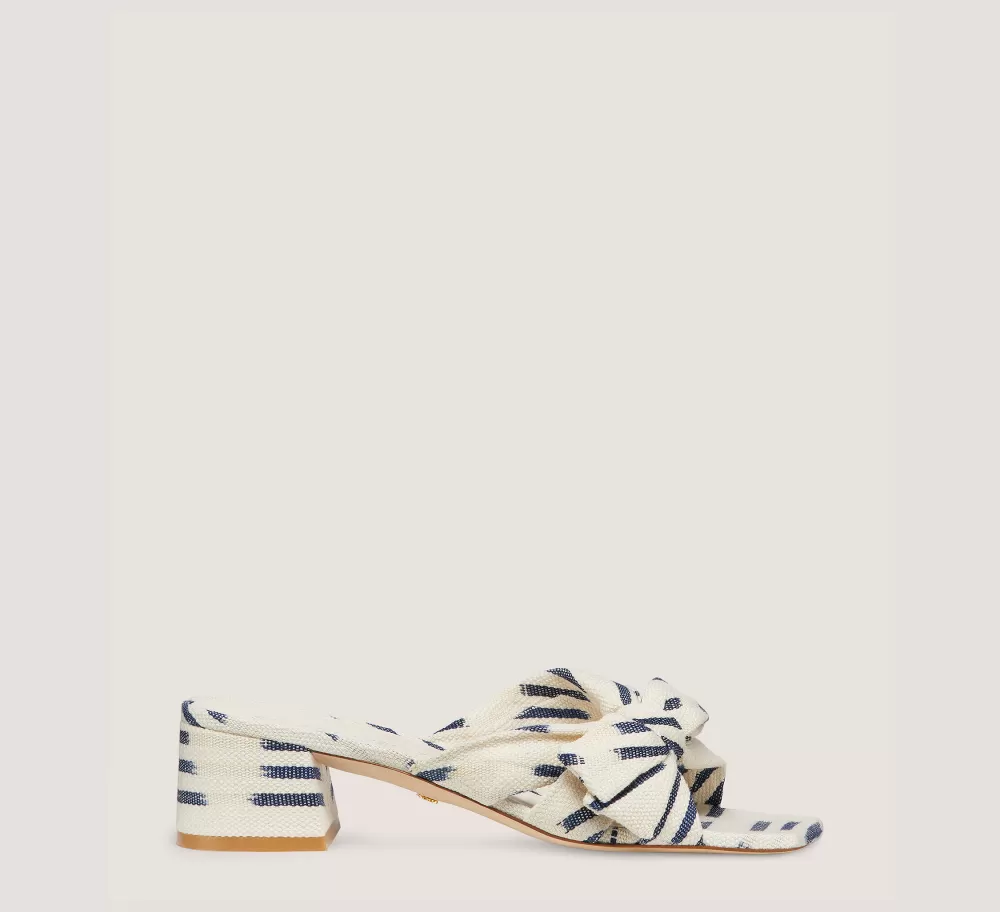 Stuart Weitzman The SW Extended Sizes Collection | Sandals-CHANGE LOCATION Ikat woven jacquard fabric/Natural & indigo