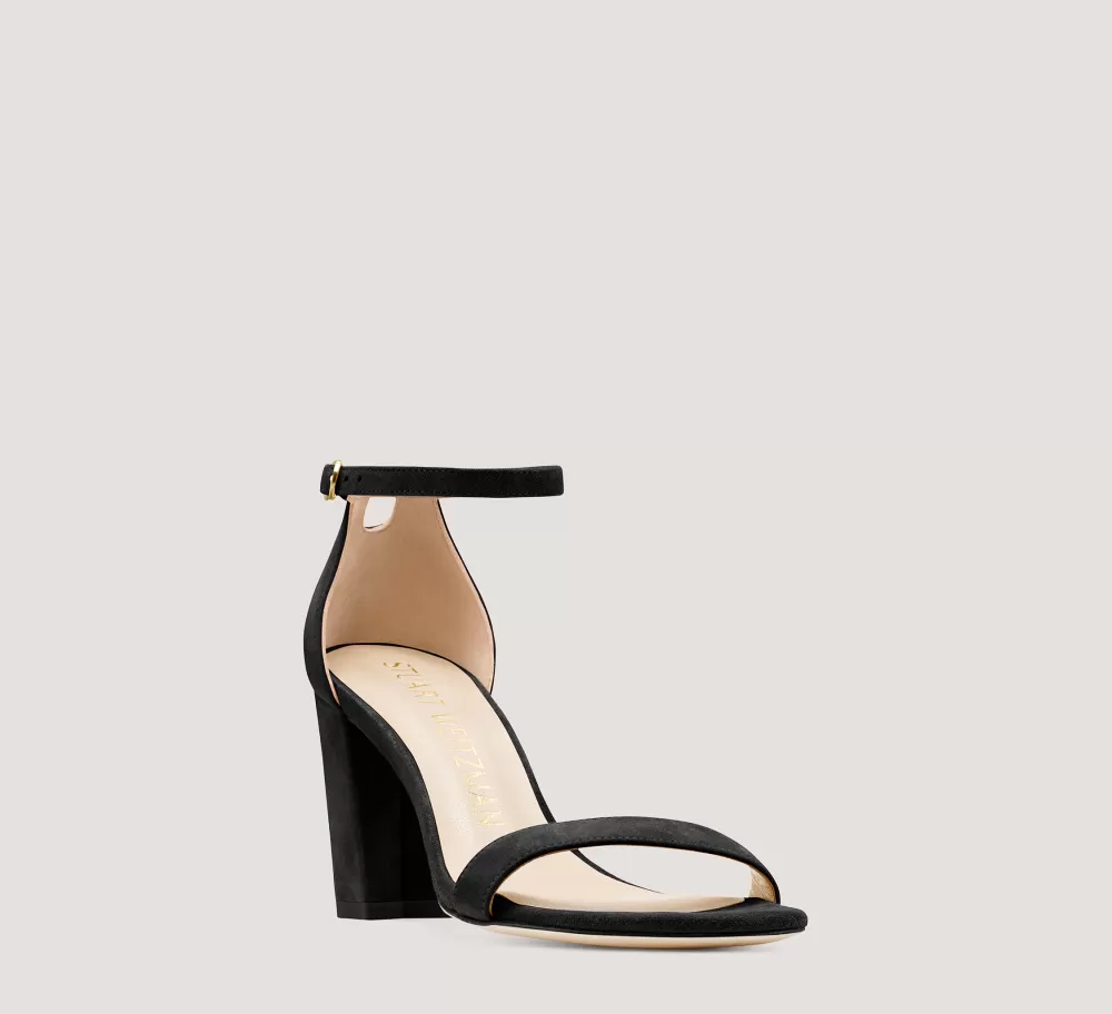 Stuart Weitzman The SW Extended Sizes Collection | Sandals-CHANGE LOCATION Suede/Black