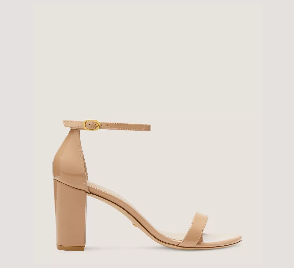 Stuart Weitzman The SW Extended Sizes Collection | Sandals-CHANGE LOCATION Patent leather/Adobe Beige