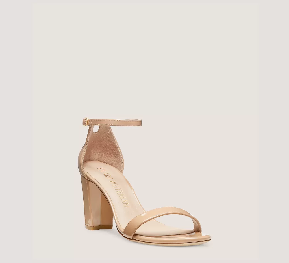 Stuart Weitzman The SW Extended Sizes Collection | Sandals-CHANGE LOCATION Patent leather/Adobe Beige