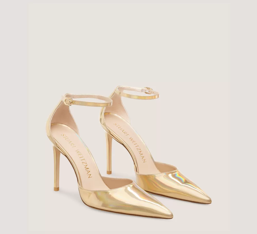 Stuart Weitzman The SW Extended Sizes Collection | Pumps & Heels-CHANGE LOCATION Iridescent patent leather/Platino Gold