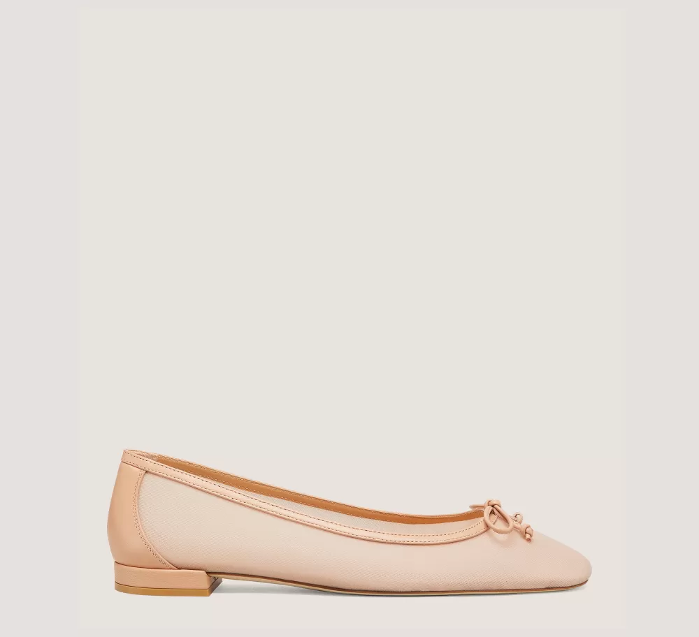 Stuart Weitzman The SW Extended Sizes Collection | Flats & Loafers-CHANGE LOCATION Mesh & Lacquered Nappa Leather/Ginger