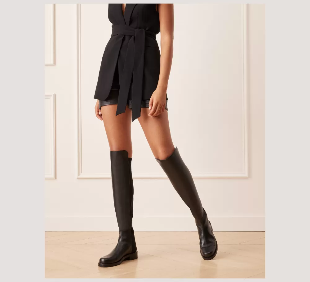 Stuart Weitzman The SW Extended Sizes Collection | Boots & Booties-CHANGE LOCATION Calf Leather/Black