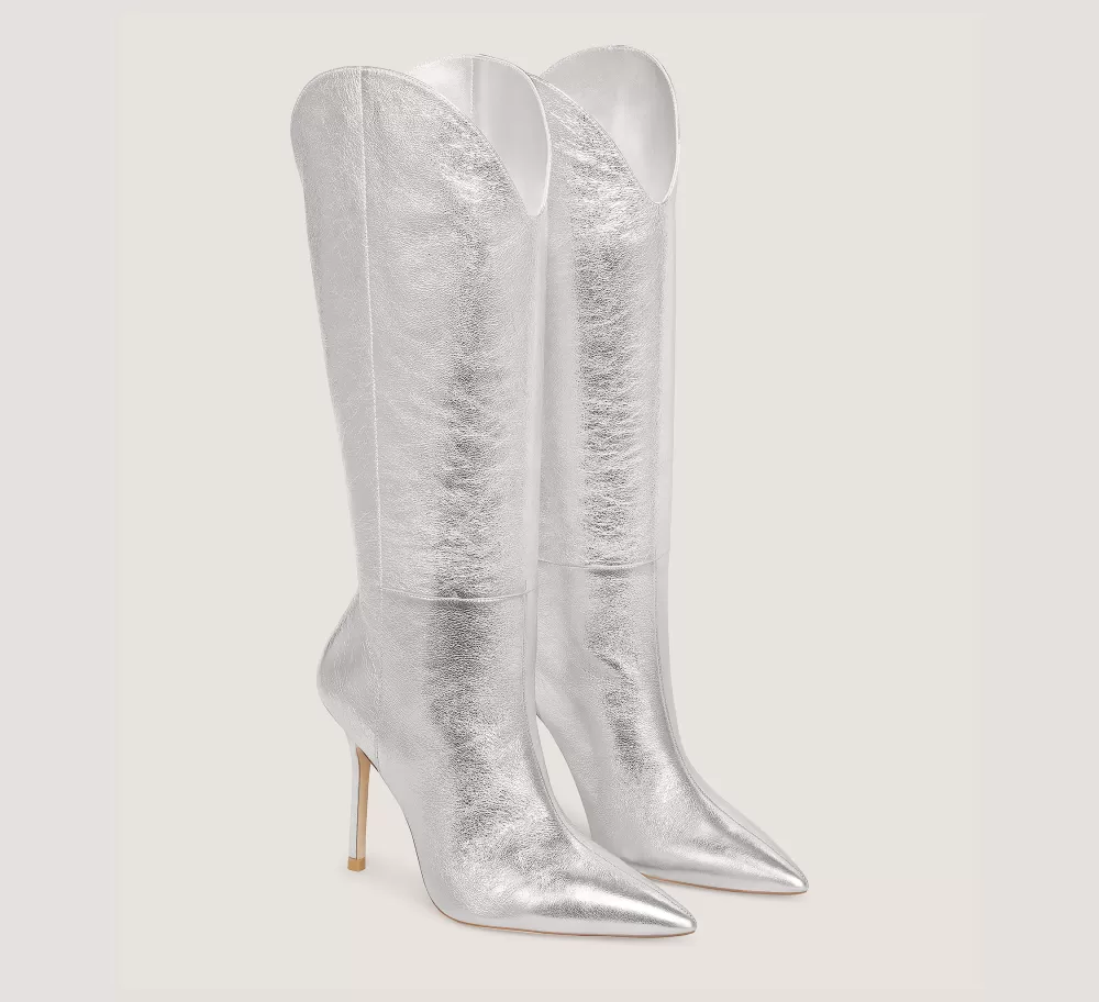 Stuart Weitzman Boots & Booties | BOOTS&BOOTIES-CHANGE LOCATION Crushed Metallic Leather/Silver