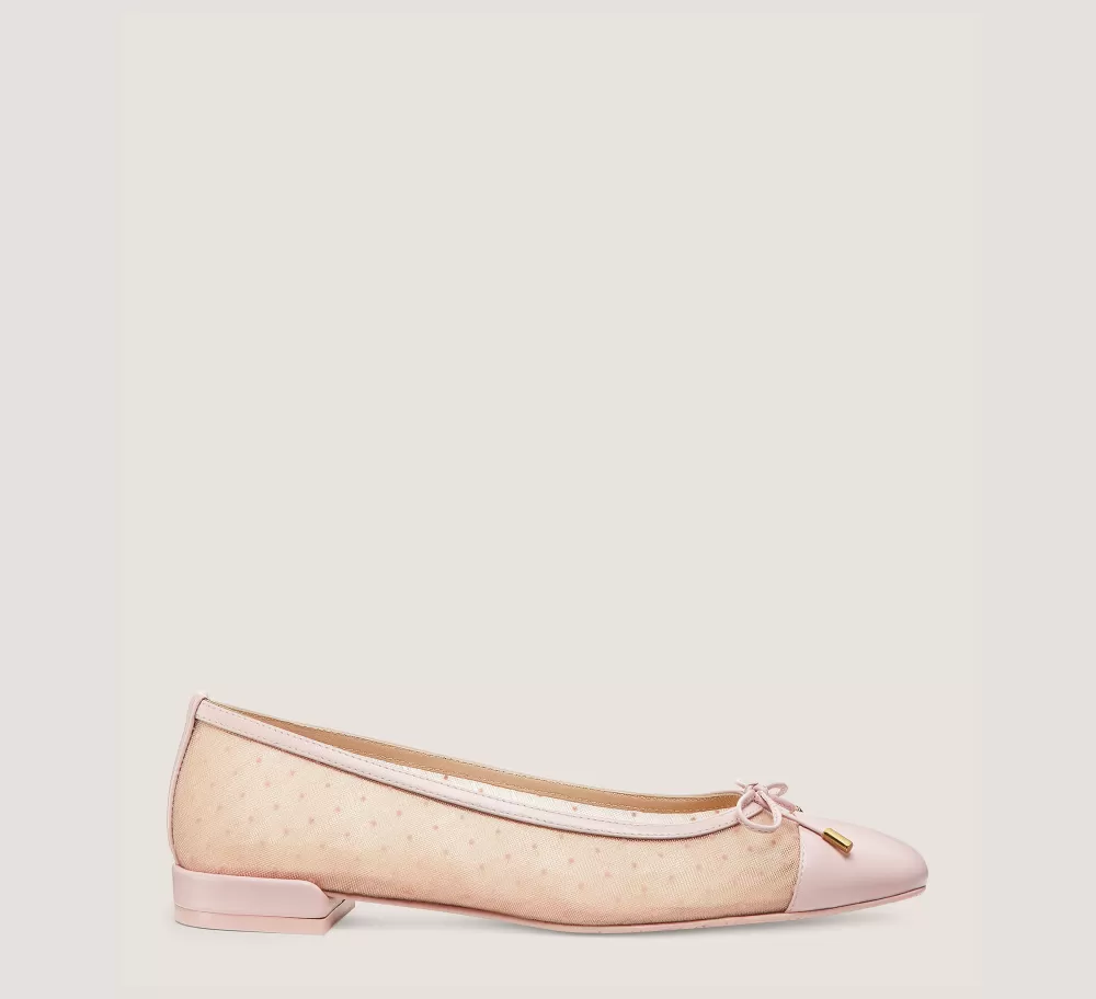 Stuart Weitzman Flats & Loafers | The Work Essentials Edit-CHANGE LOCATION Mesh & lacquered nappa leather/Rosewater & Ballet