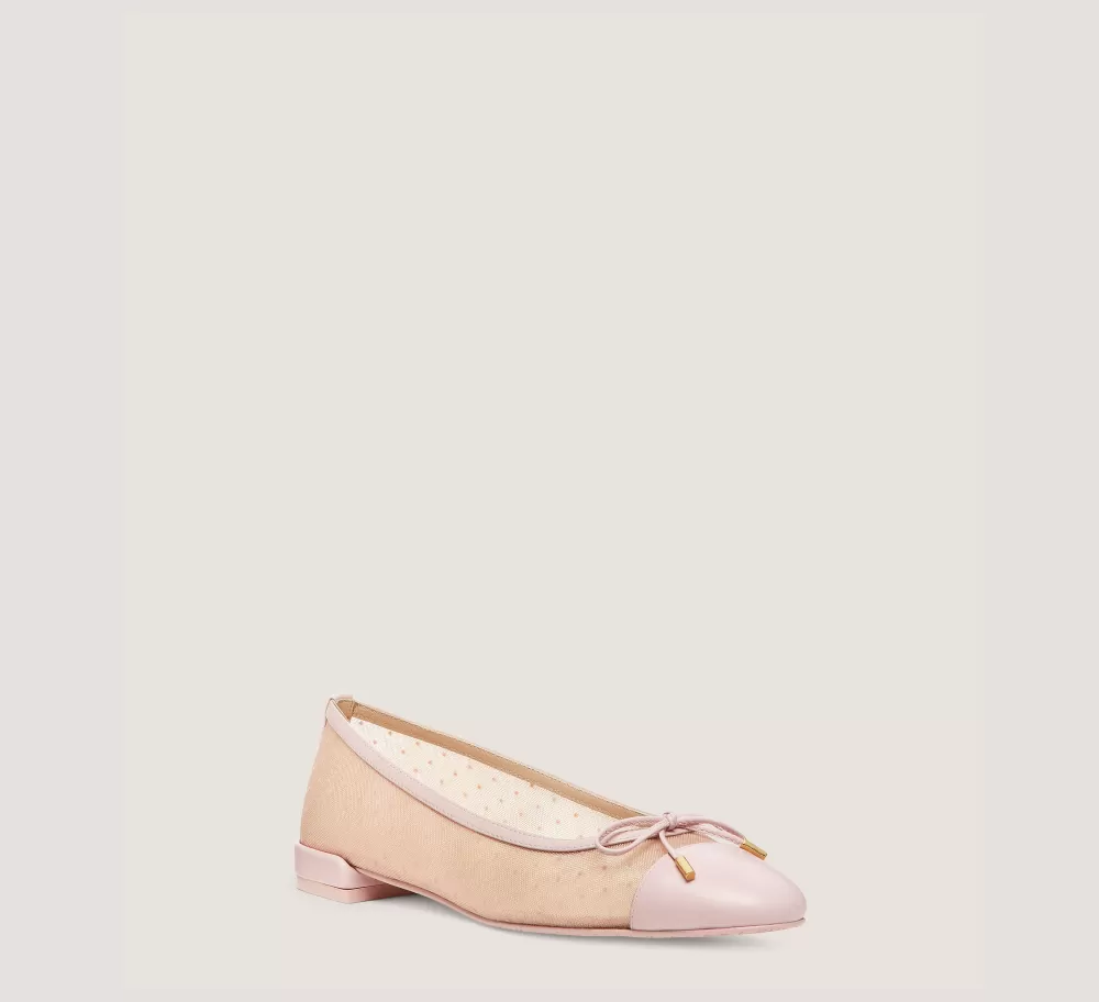 Stuart Weitzman Flats & Loafers | The Work Essentials Edit-CHANGE LOCATION Mesh & lacquered nappa leather/Rosewater & Ballet