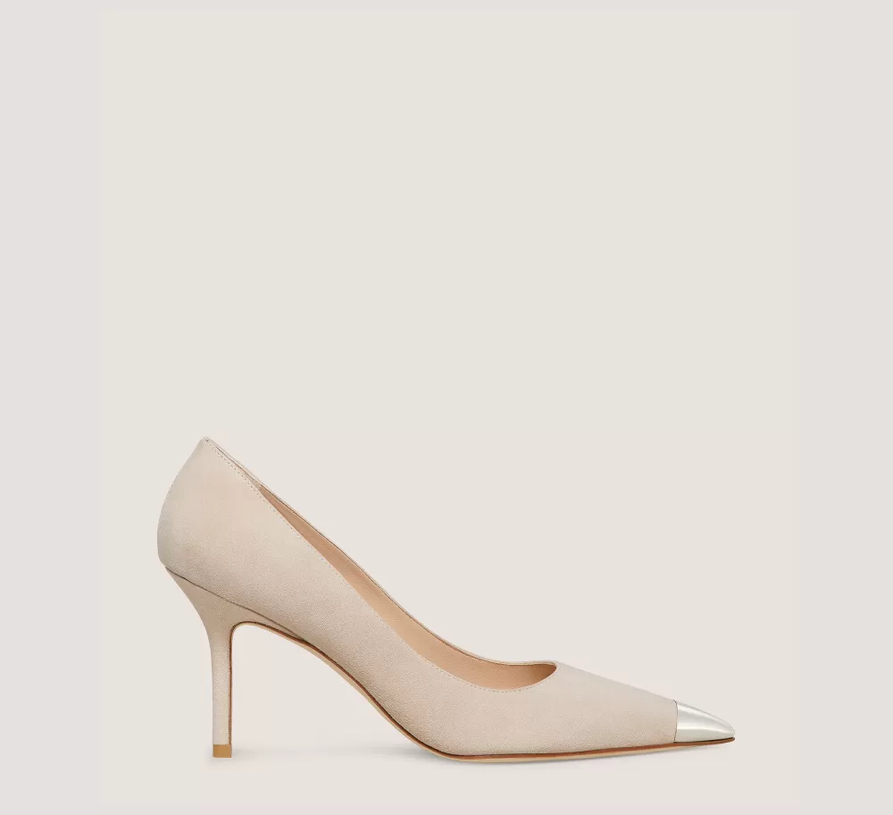 Stuart Weitzman Pumps & Heels-CHANGE LOCATION Suede & metal/Dune & Brushed Silver