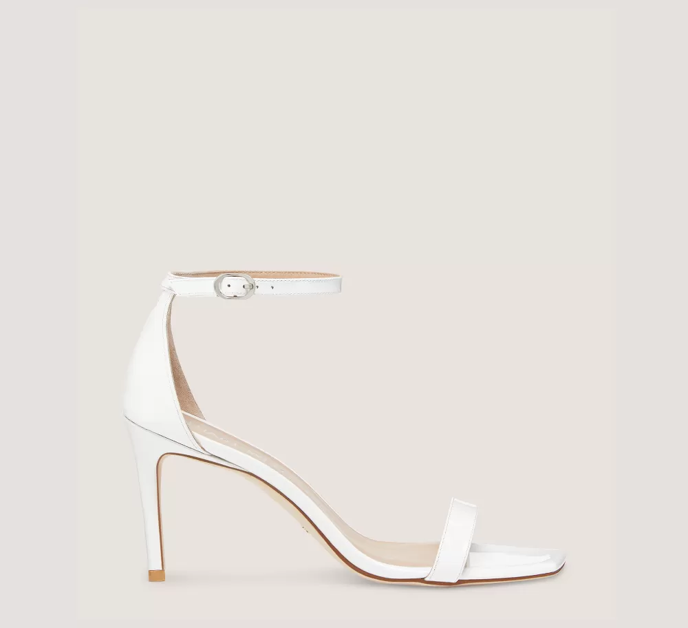 Stuart Weitzman Sandals | The Nudist Collection-CHANGE LOCATION Patent leather/White