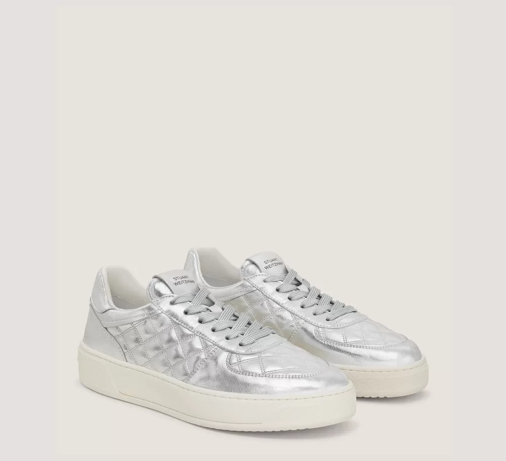 Stuart Weitzman Sneakers-CHANGE LOCATION Metallic Leather/Silver