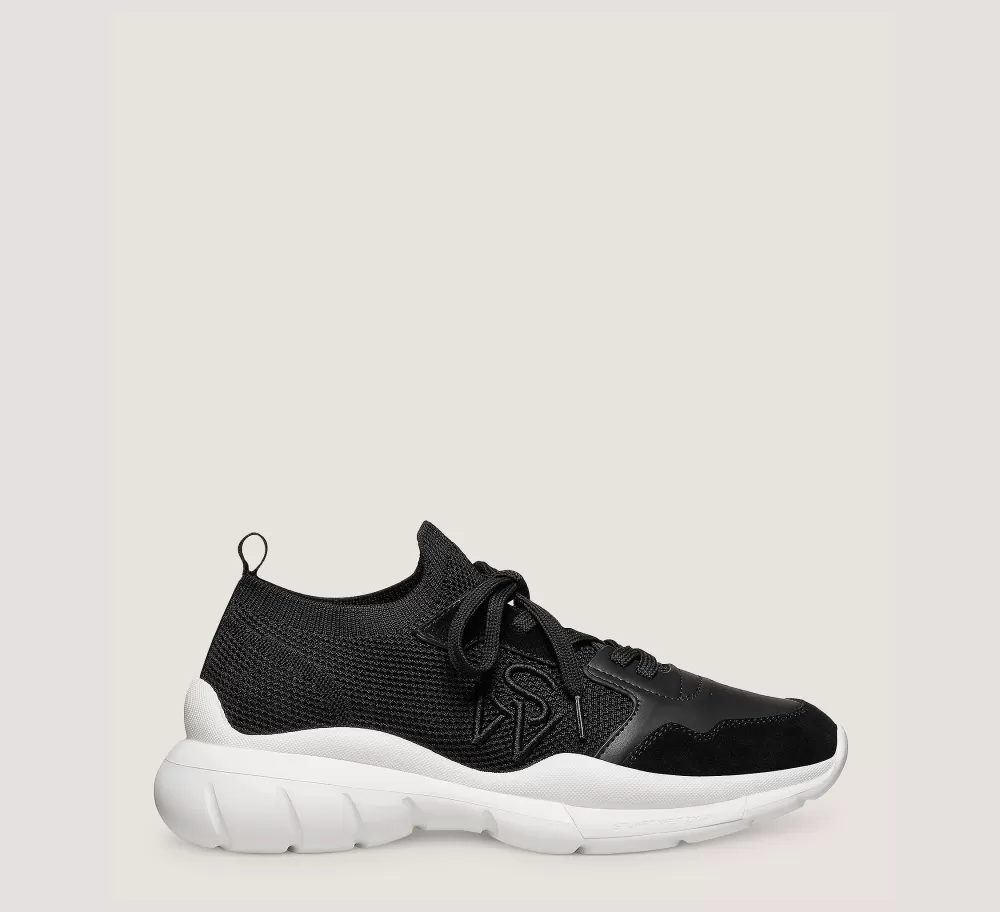 Stuart Weitzman Sneakers-CHANGE LOCATION Leather & knit fabric/Black