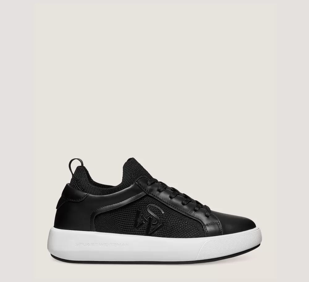 Stuart Weitzman Sneakers-CHANGE LOCATION Leather & knit fabric/Black