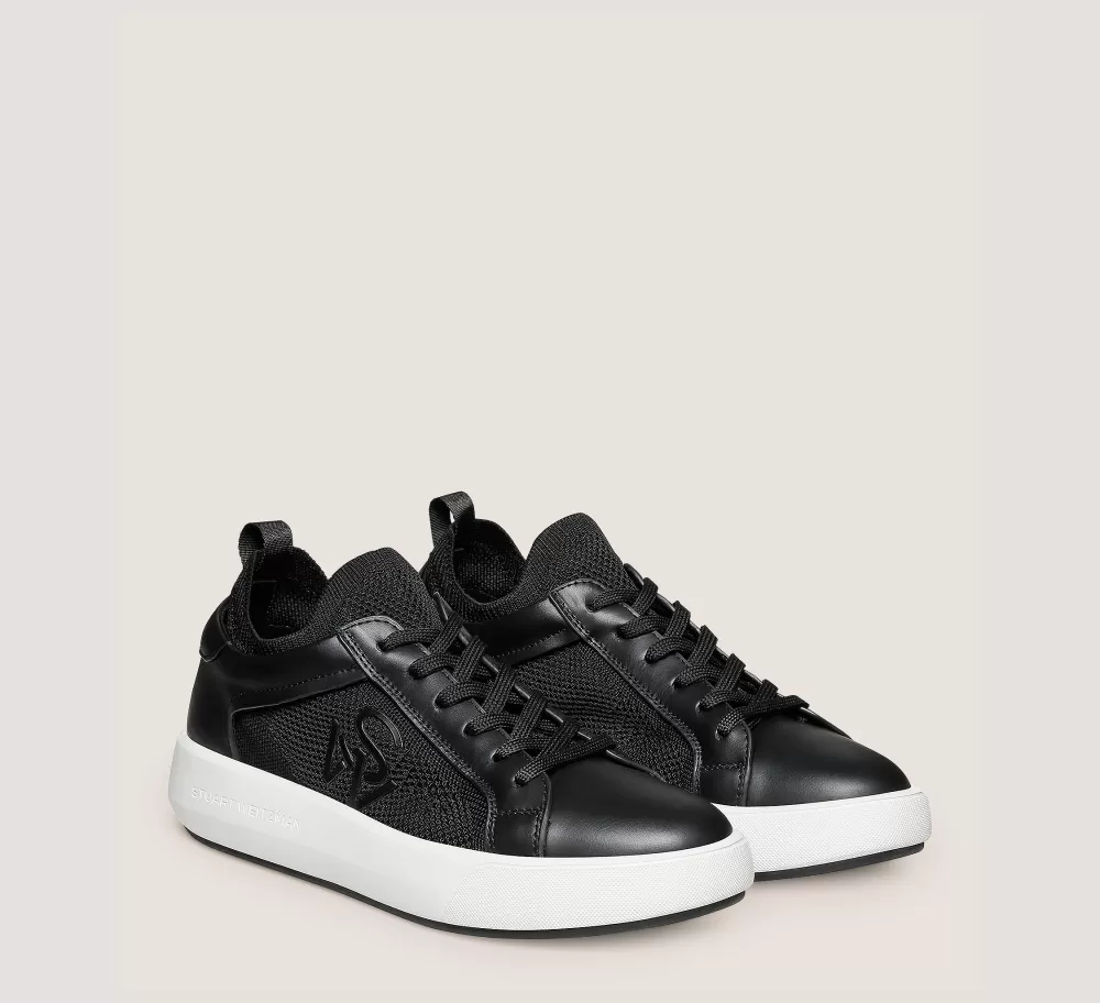 Stuart Weitzman Sneakers-CHANGE LOCATION Leather & knit fabric/Black