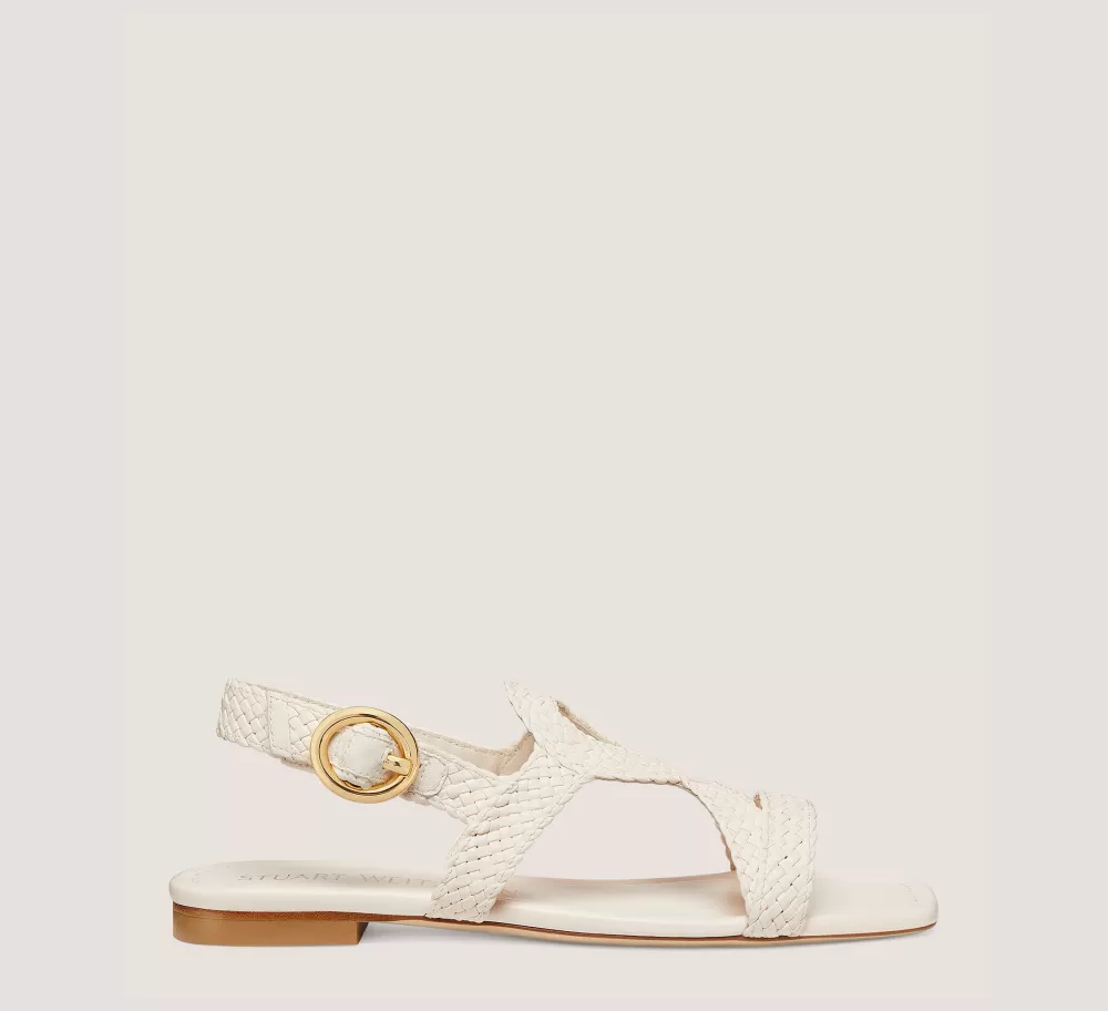 Stuart Weitzman Flat & Low Heel Sandals | The Best Sellers Edit-CHANGE LOCATION Woven leather/Seashell