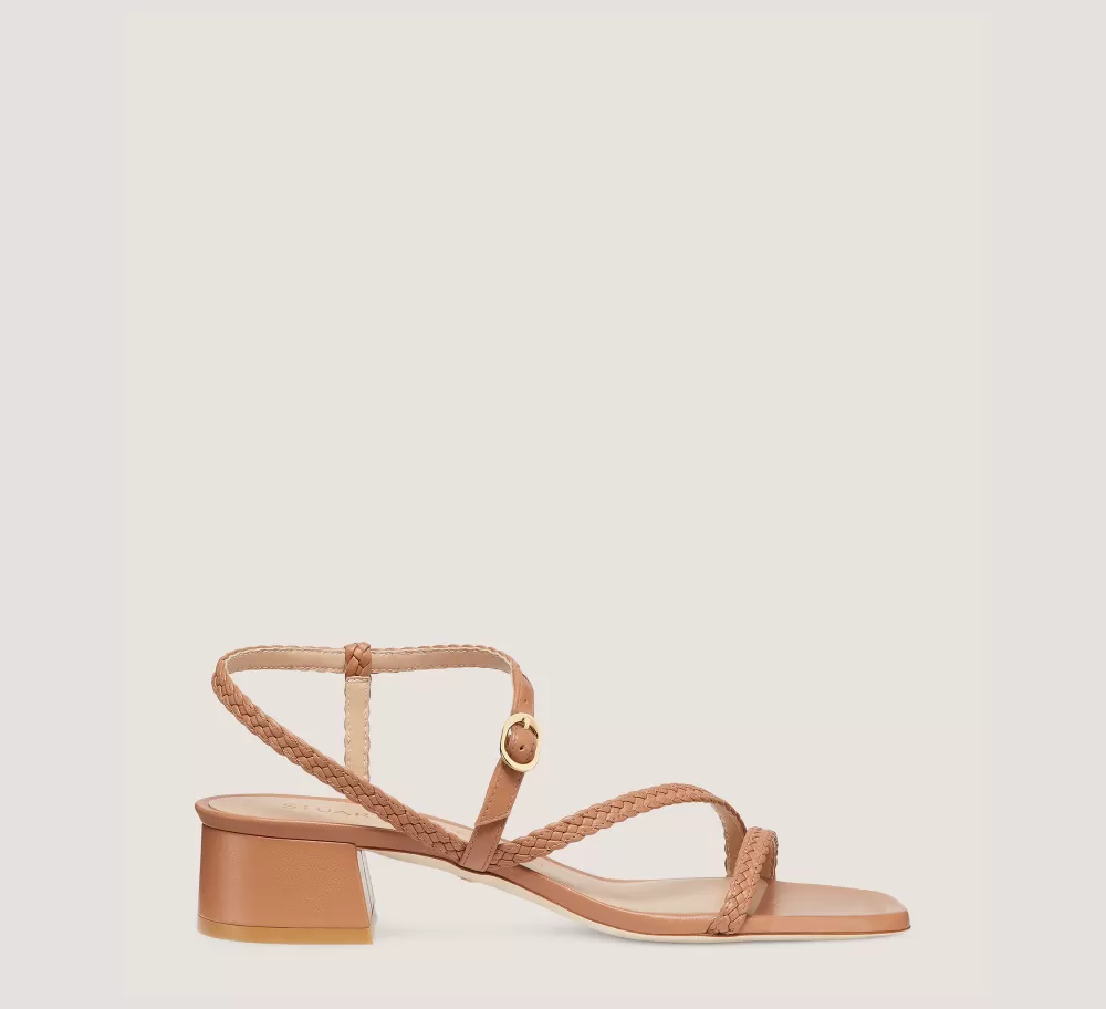 Stuart Weitzman Flat & Low Heel Sandals | Trending: Block Heels-CHANGE LOCATION Woven leather/Tan