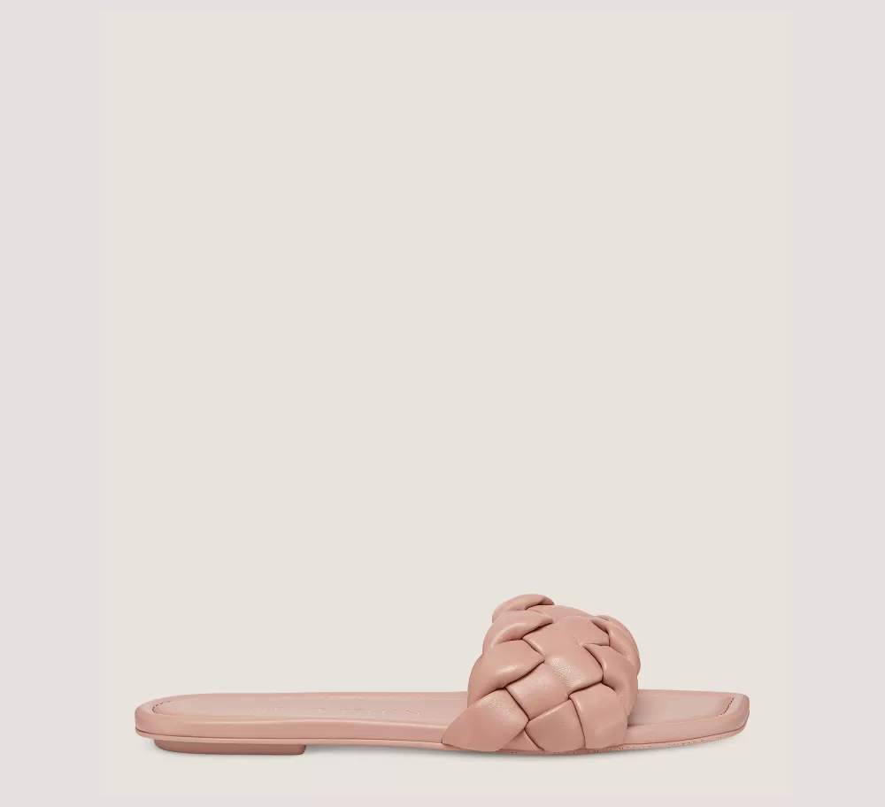 Stuart Weitzman Flat & Low Heel Sandals-CHANGE LOCATION Lacquered Nappa Leather/Clay