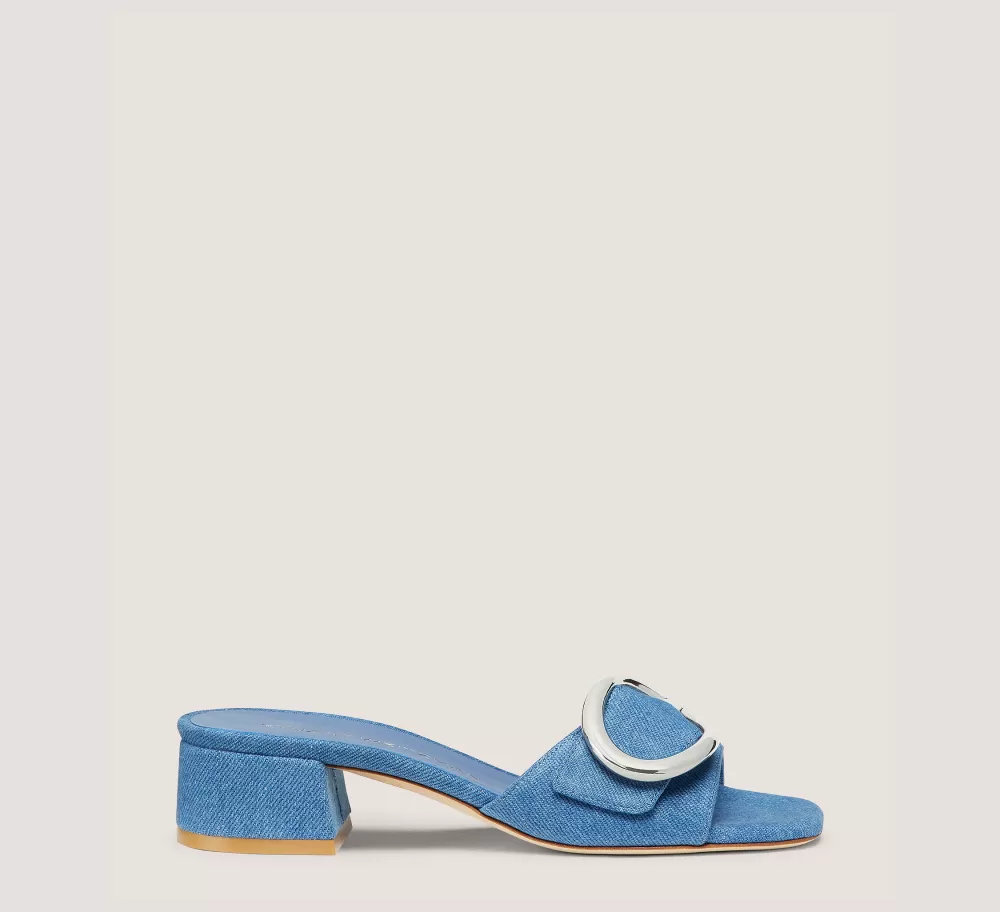 Stuart Weitzman Flat & Low Heel Sandals | Trending: Block Heels-CHANGE LOCATION Vintage denim/Washed Blue Denim