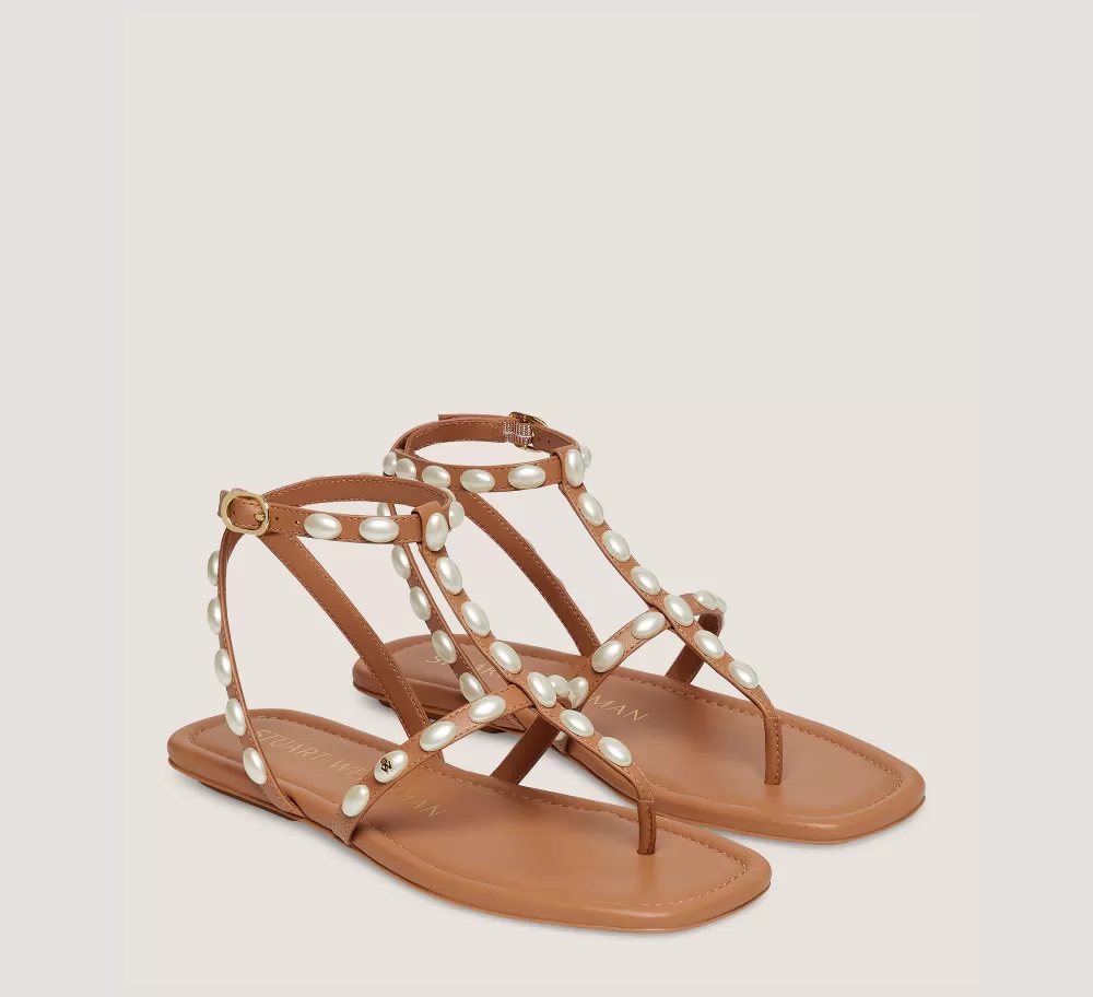 Stuart Weitzman Flat & Low Heel Sandals-CHANGE LOCATION Tan