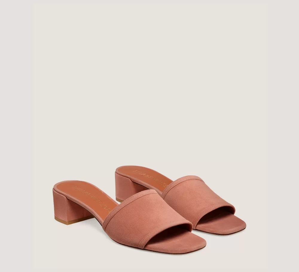 Stuart Weitzman Flat & Low Heel Sandals | Trending: Block Heels-CHANGE LOCATION Suede/Terracotta