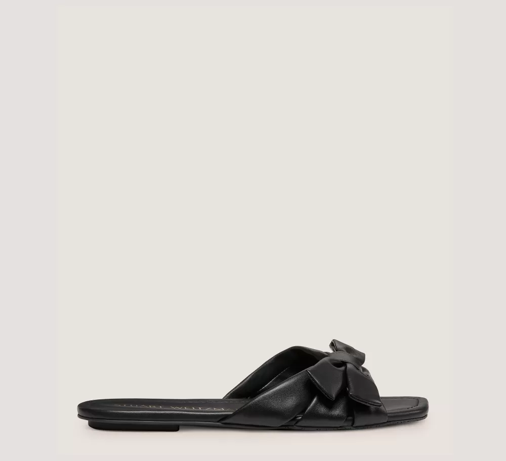 Stuart Weitzman Flat & Low Heel Sandals | Sandals-CHANGE LOCATION Lacquered Nappa Leather/Black