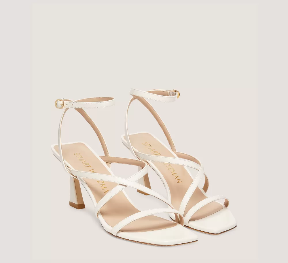 Stuart Weitzman Mid Heel Sandals | The Bridal Collection-CHANGE LOCATION Lacquered Nappa Leather/Seashell