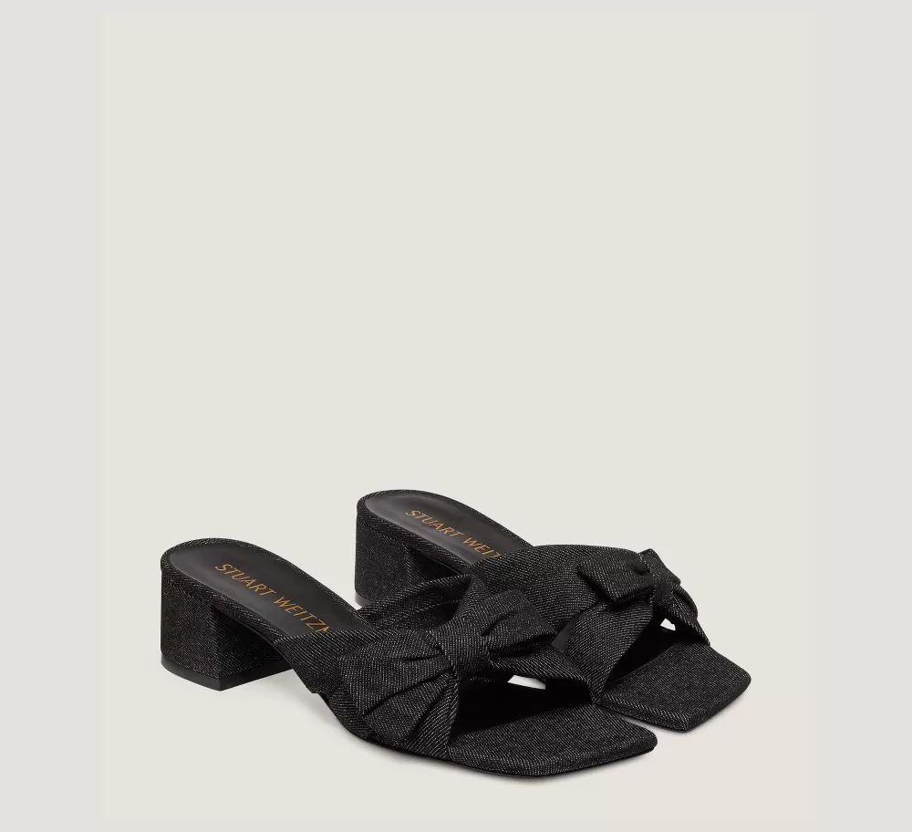 Stuart Weitzman Mid Heel Sandals | Trending: Block Heels-CHANGE LOCATION Vintage denim/Black