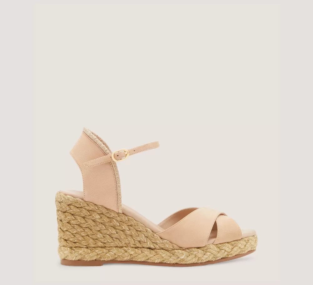 Stuart Weitzman Mid Heel Sandals | Wedges & Espadrilles-CHANGE LOCATION Suede & jute/Adobe & Natural