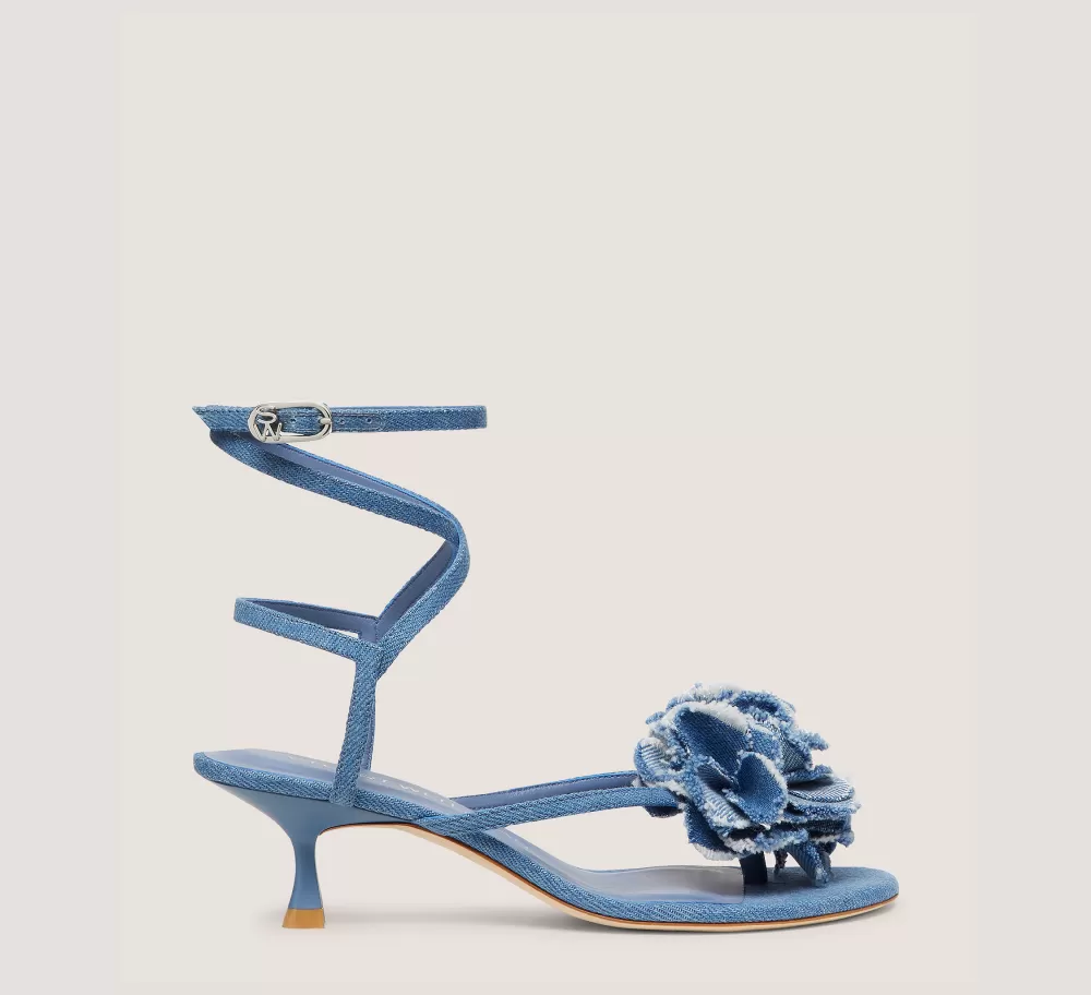 Stuart Weitzman Mid Heel Sandals | The Occasion Edit-CHANGE LOCATION Vintage denim/Washed Blue Denim