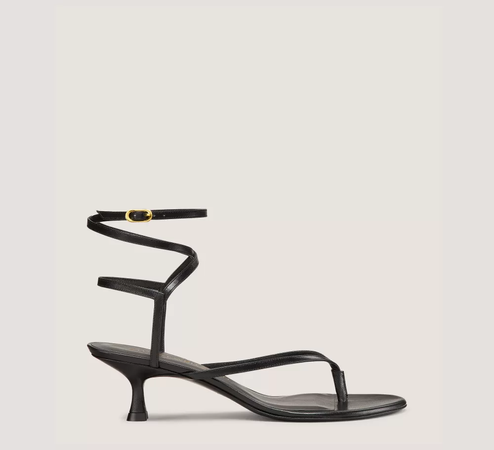 Stuart Weitzman Mid Heel Sandals | The SW Exclusives Collection-CHANGE LOCATION Smooth Leather/Black