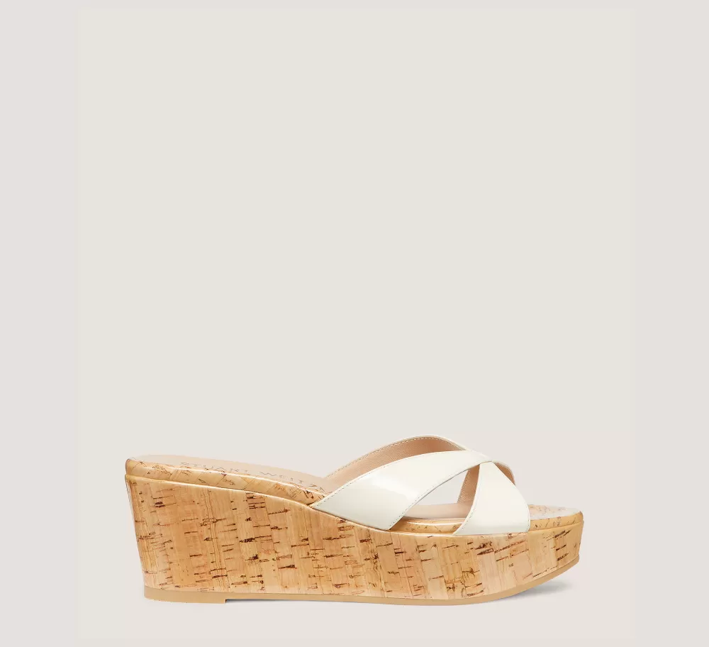 Stuart Weitzman Mid Heel Sandals | Wedges & Espadrilles-CHANGE LOCATION Patent leather/Seashell