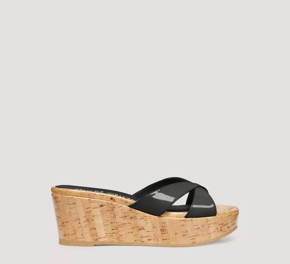 Stuart Weitzman Mid Heel Sandals | Wedges & Espadrilles-CHANGE LOCATION Patent leather/Black