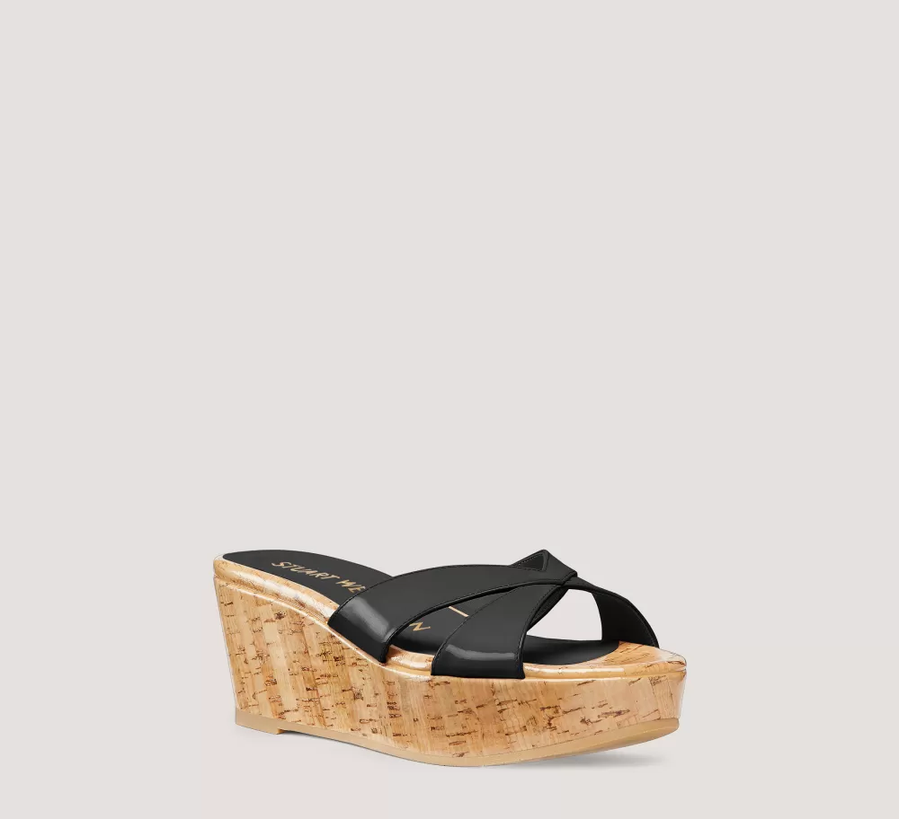 Stuart Weitzman Mid Heel Sandals | Wedges & Espadrilles-CHANGE LOCATION Patent leather/Black