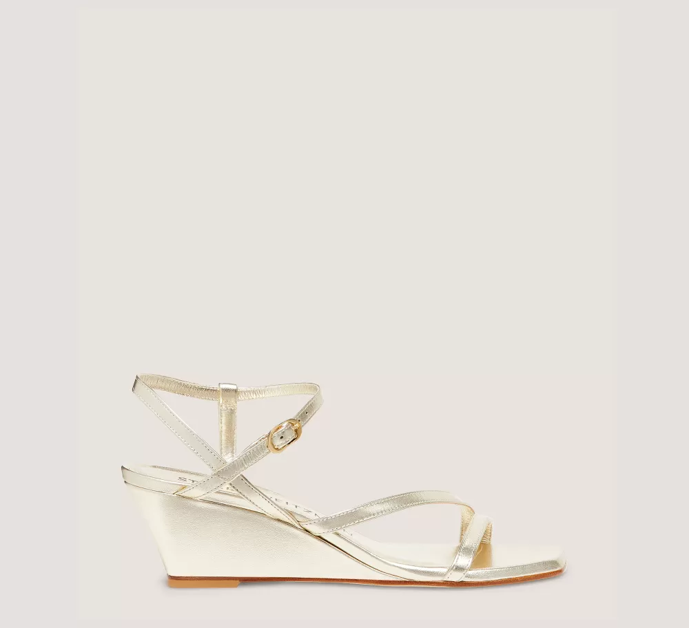 Stuart Weitzman Mid Heel Sandals | Wedges & Espadrilles-CHANGE LOCATION Liquid Metallic Leather/Light Gold