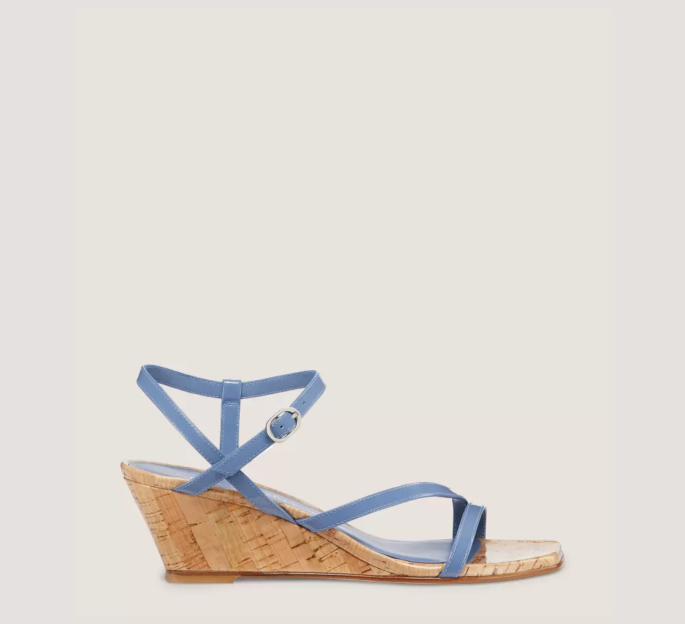 Stuart Weitzman Mid Heel Sandals | Wedges & Espadrilles-CHANGE LOCATION Patent leather/Blue Steel