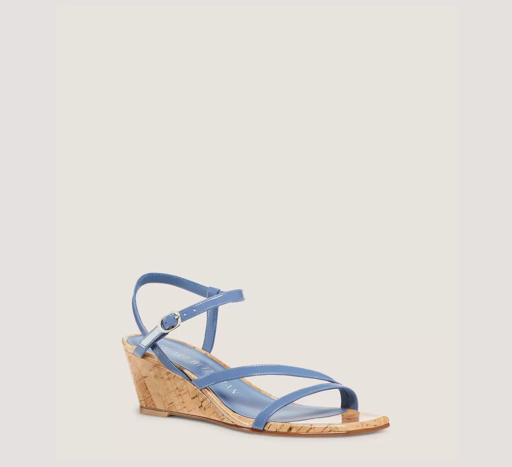 Stuart Weitzman Mid Heel Sandals | Wedges & Espadrilles-CHANGE LOCATION Patent leather/Blue Steel