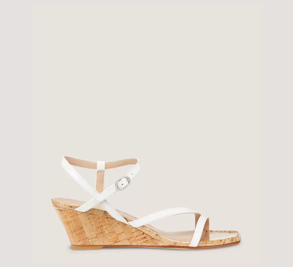 Stuart Weitzman Mid Heel Sandals | Wedges & Espadrilles-CHANGE LOCATION Patent leather/White