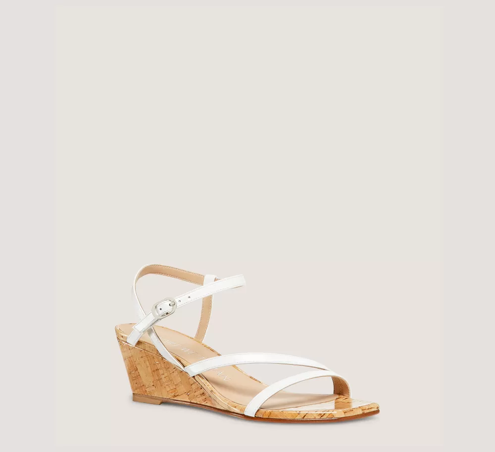 Stuart Weitzman Mid Heel Sandals | Wedges & Espadrilles-CHANGE LOCATION Patent leather/White