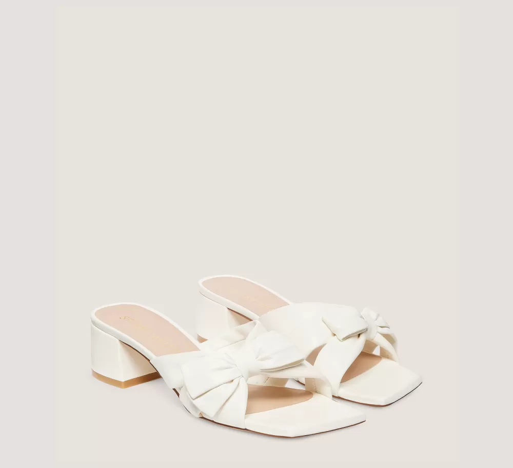 Stuart Weitzman Mid Heel Sandals | Sandals-CHANGE LOCATION Lacquered Nappa Leather/Cream