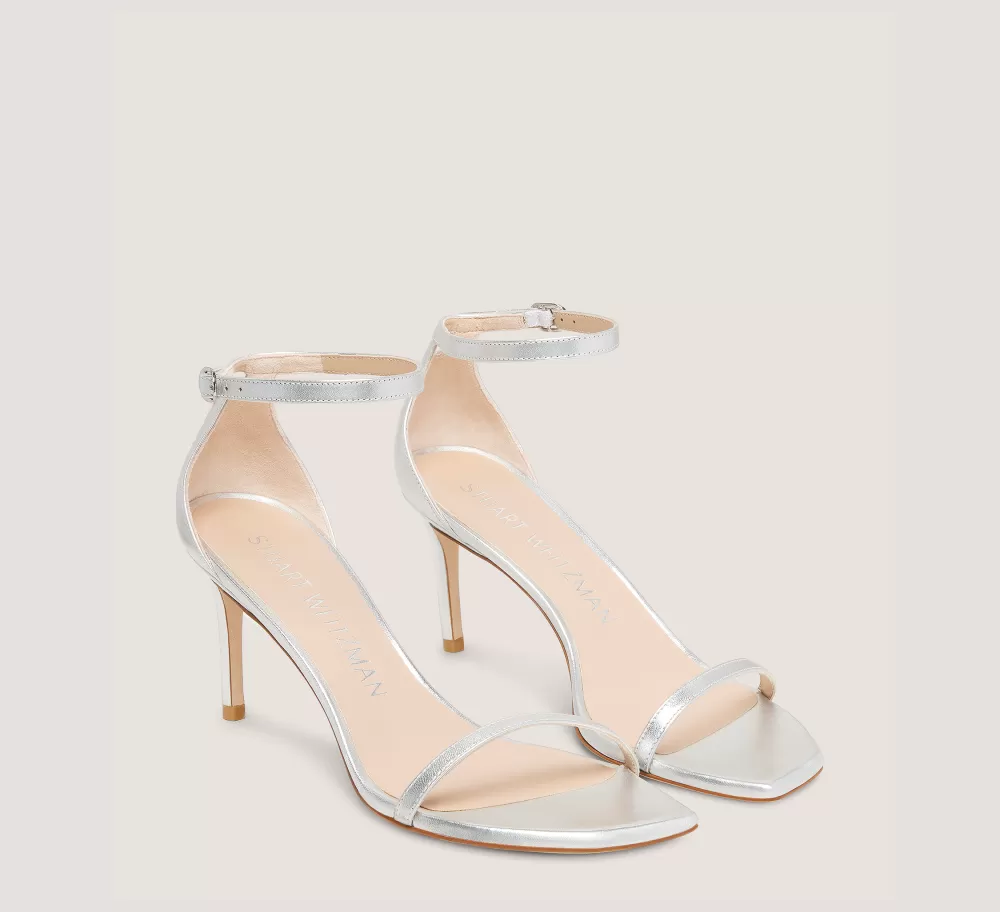 Stuart Weitzman Mid Heel Sandals | Sandals-CHANGE LOCATION Silver