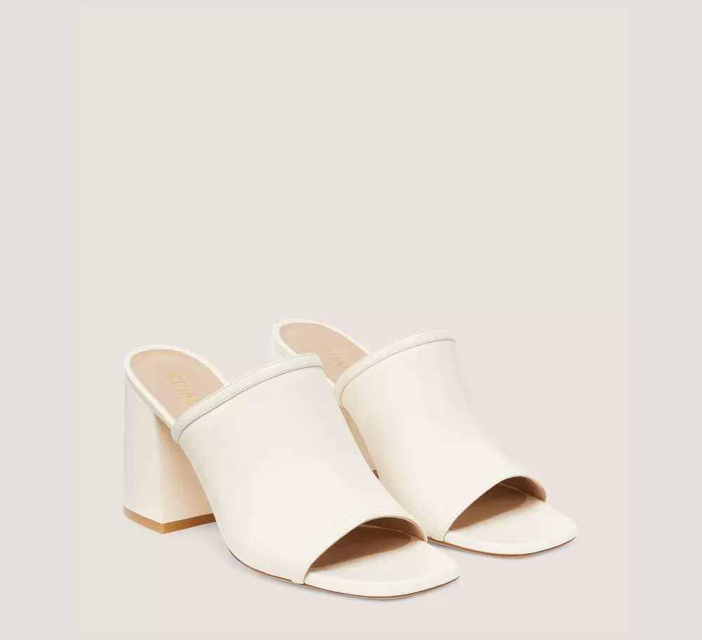 Stuart Weitzman High Heel Sandals | Trending: Block Heels-CHANGE LOCATION Lacquered Nappa Leather/Seashell